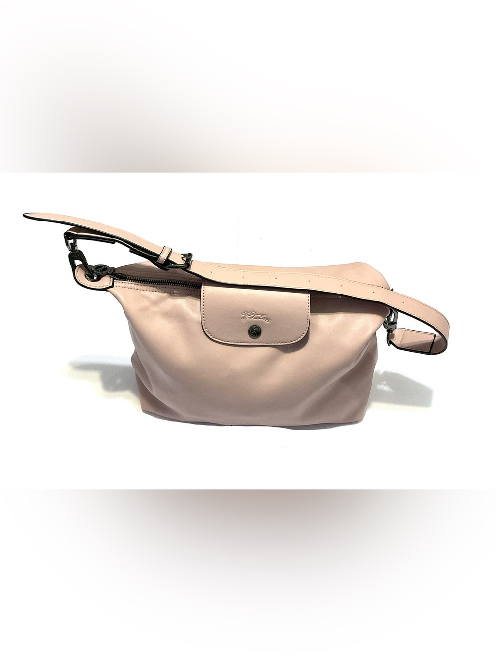 Longchamp Le Pliage Pink Leather Crossbody Bag